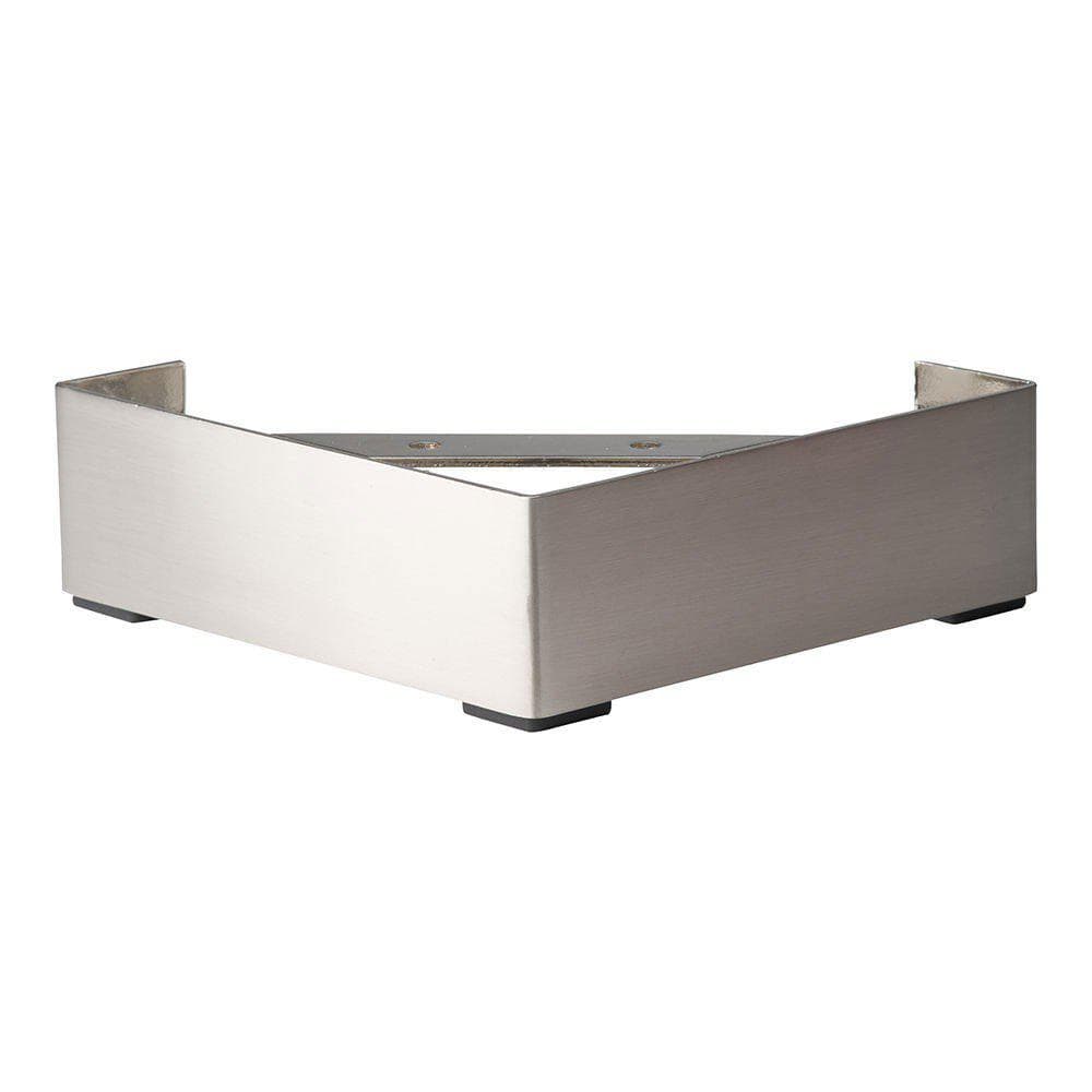 Massief stalen meubelpoot rvs look vierkant 20 bij 20 cm en hoogte 6,5 cm  (20 x 20 cm)