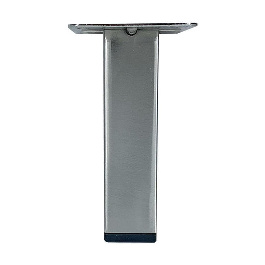 Stalen meubelpoot rvs look vierkant 2,5 bij 2,5 cm en hoogte 10 cm  (2,5 x 2,5 cm)