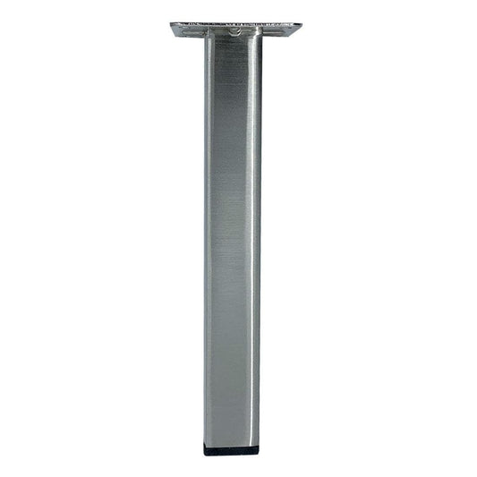 Stalen meubelpoot rvs look vierkant 2,5 bij 2,5 cm en hoogte 20 cm  (2,5 x 2,5 cm)