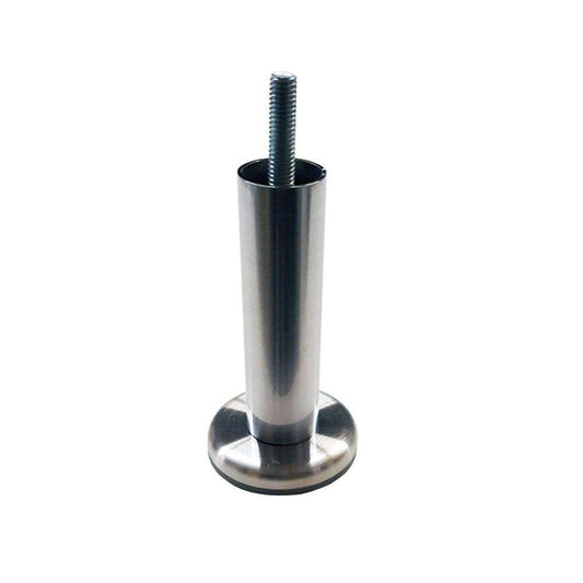 Stalen meubelpoot rvs look rond ø 2,5 cm en hoogte 10 cm  (M8)
