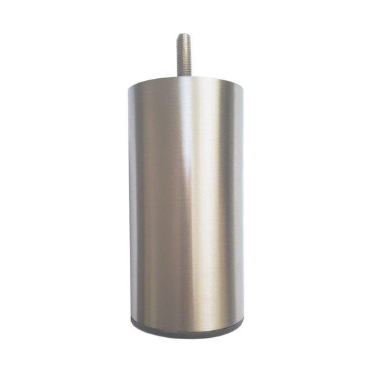 Stalen meubelpoot rvs look rond ø 6 cm en hoogte 12 cm  (M8)