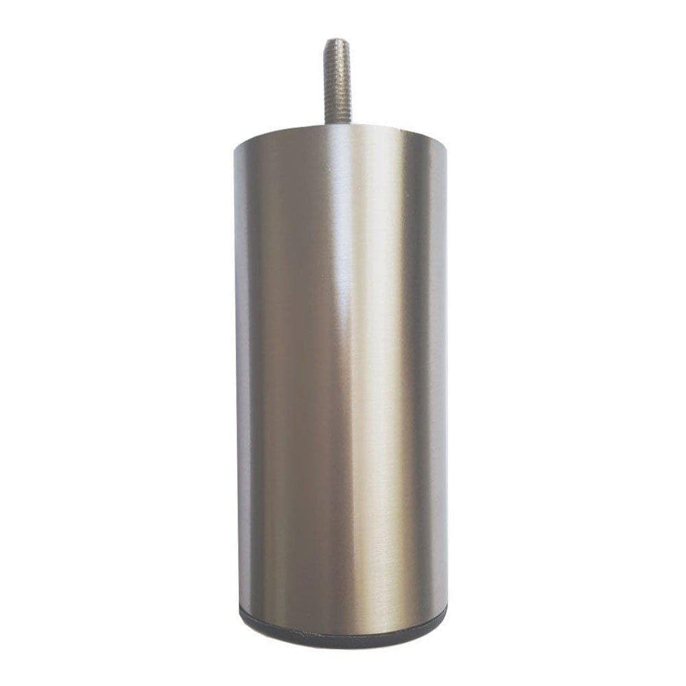 Stalen meubelpoot rvs look rond ø 6 cm en hoogte 16 cm  (M8)