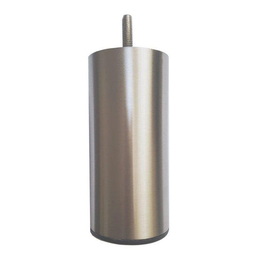 Stalen meubelpoot rvs look rond ø 6 cm en hoogte 16 cm  (M8)