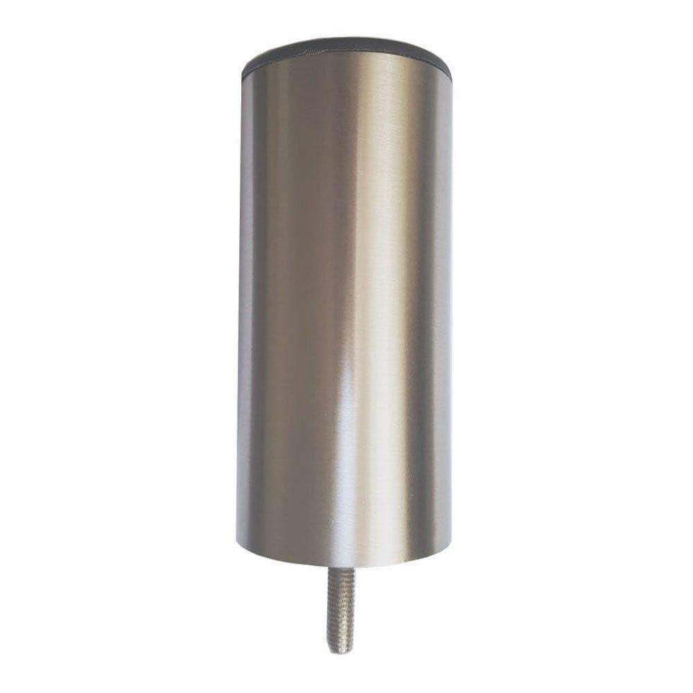 Stalen meubelpoot rvs look rond ø 6 cm en hoogte 16 cm  (M8)