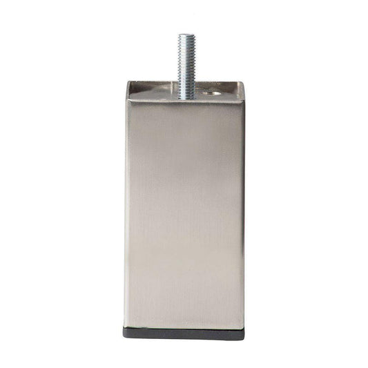 Stalen meubelpoot rvs look vierkant 5 bij 5 cm en hoogte 10 cm  (M8)  (5 x 5 cm)