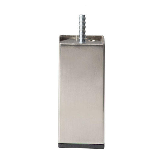 Stalen meubelpoot rvs look vierkant 4 bij 4 cm en hoogte 10 cm  (M8)
