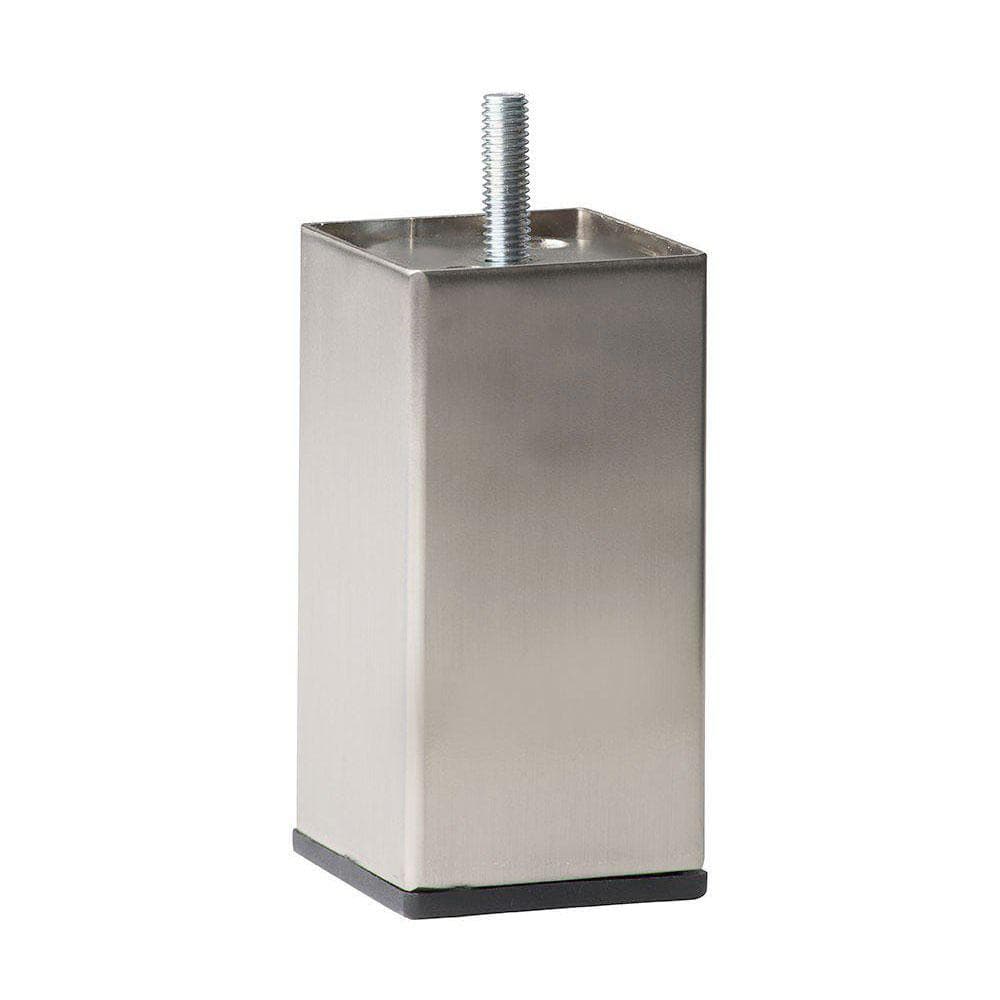 Stalen meubelpoot rvs look vierkant 5 bij 5 cm en hoogte 10 cm  (M8)  (5 x 5 cm)
