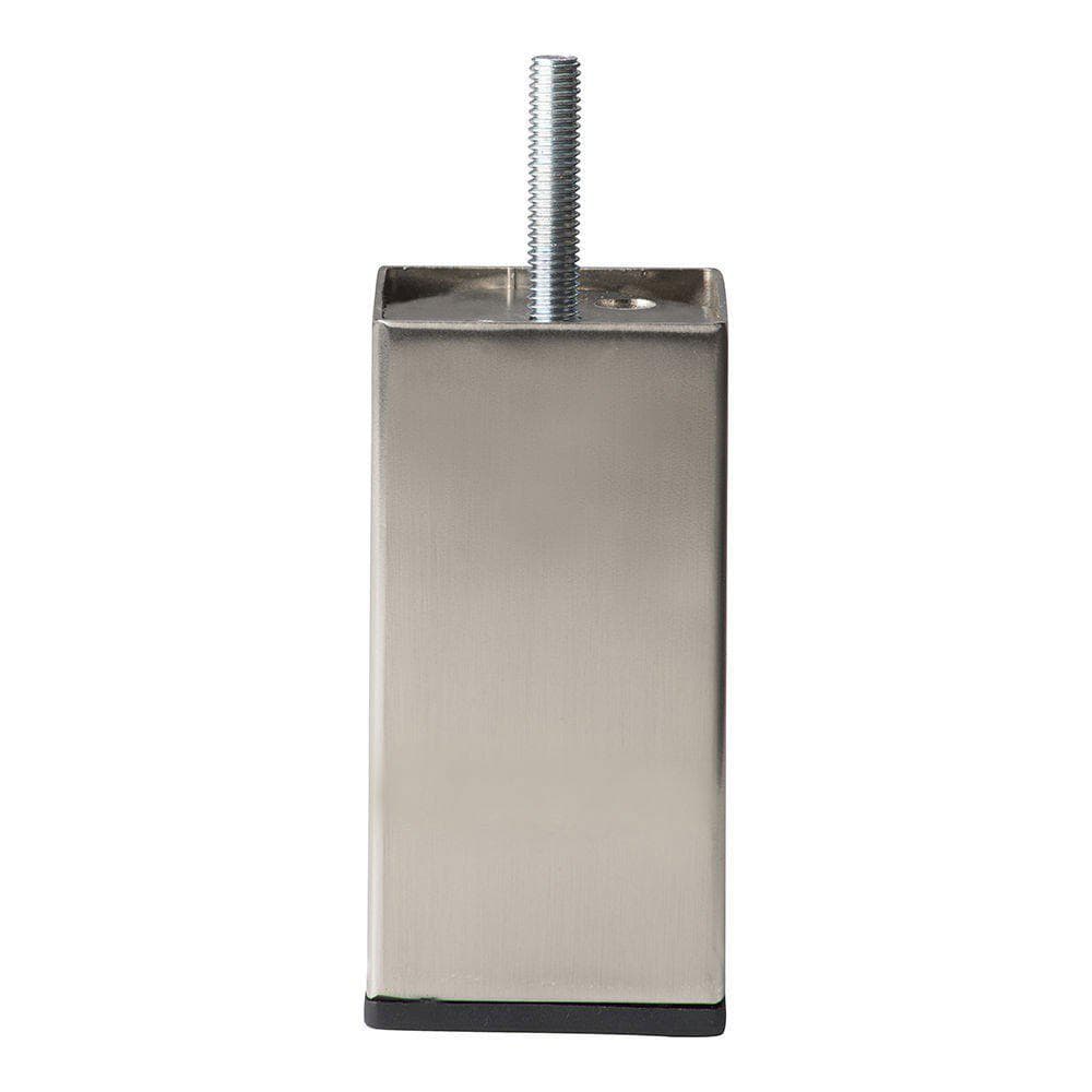 Stalen meubelpoot rvs look vierkant 5 bij 5 cm en hoogte 12 cm  (M8)