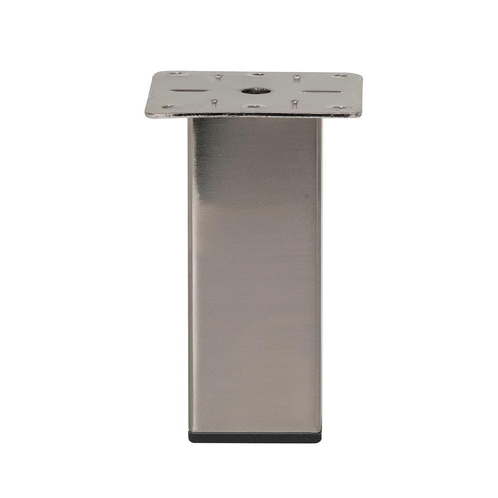 Stalen meubelpoot rvs look vierkant 5 bij 5 cm en hoogte 15 cm