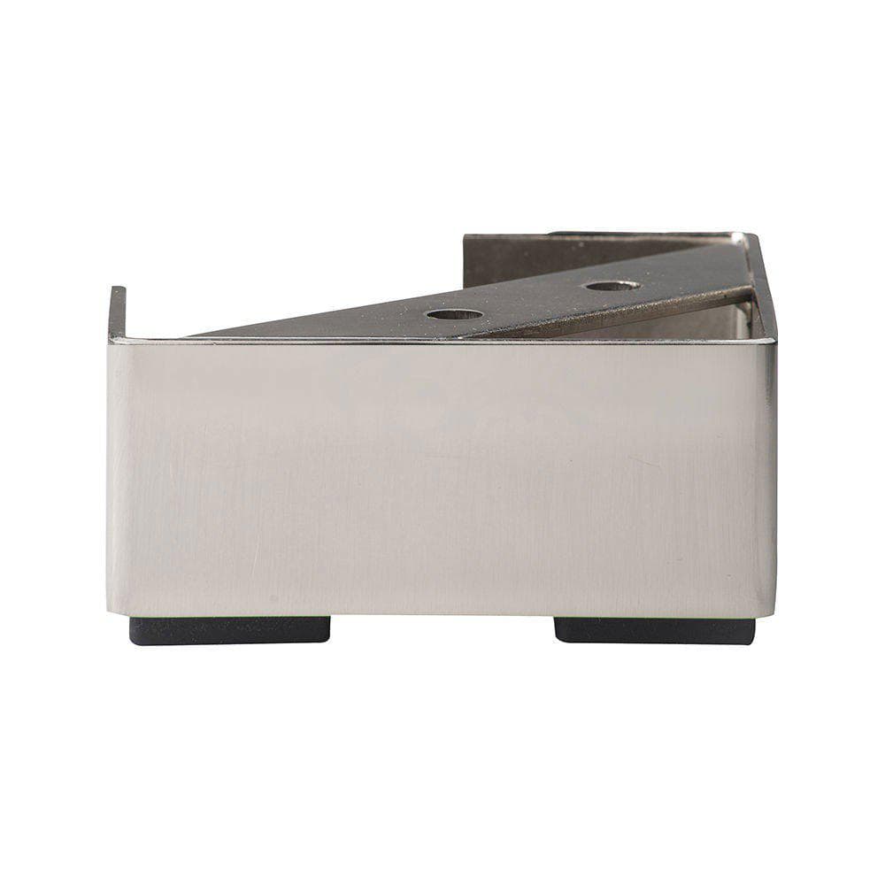 Massief stalen meubelpoot rvs look vierkant 10 bij 10 cm en hoogte 4,5 cm  (10 x 10 cm)