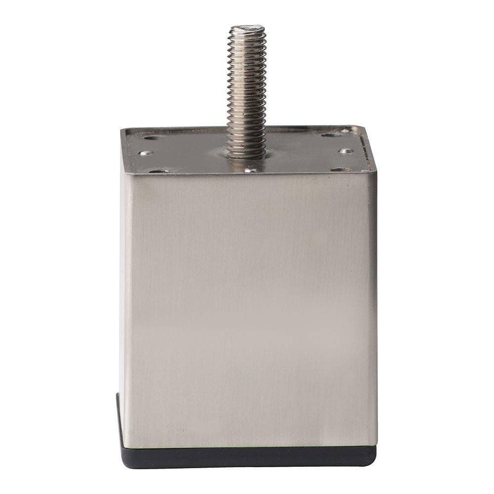 Stalen meubelpoot rvs look vierkant 6 bij 6 cm en hoogte 7 cm  (M10)  (5 x 5 cm)