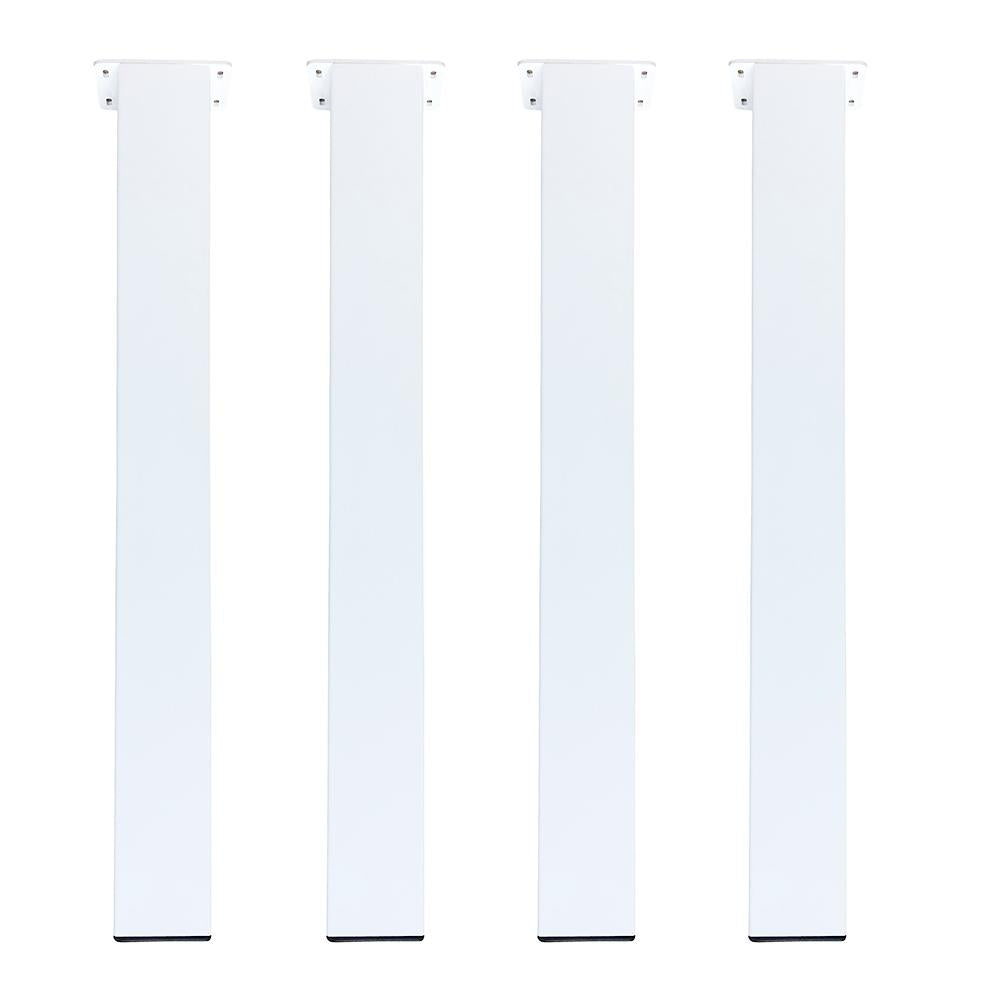 Set stalen tafelpoten wit vierkant 8 bij 8 cm en hoogte 72 cm  (8 x 8 cm) - 4 stuks