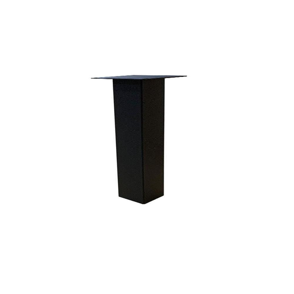 Stalen tafelpoot zwart vierkant 6 bij 6 cm en hoogte 25 cm  (6 x 6 cm) - 4 stuks