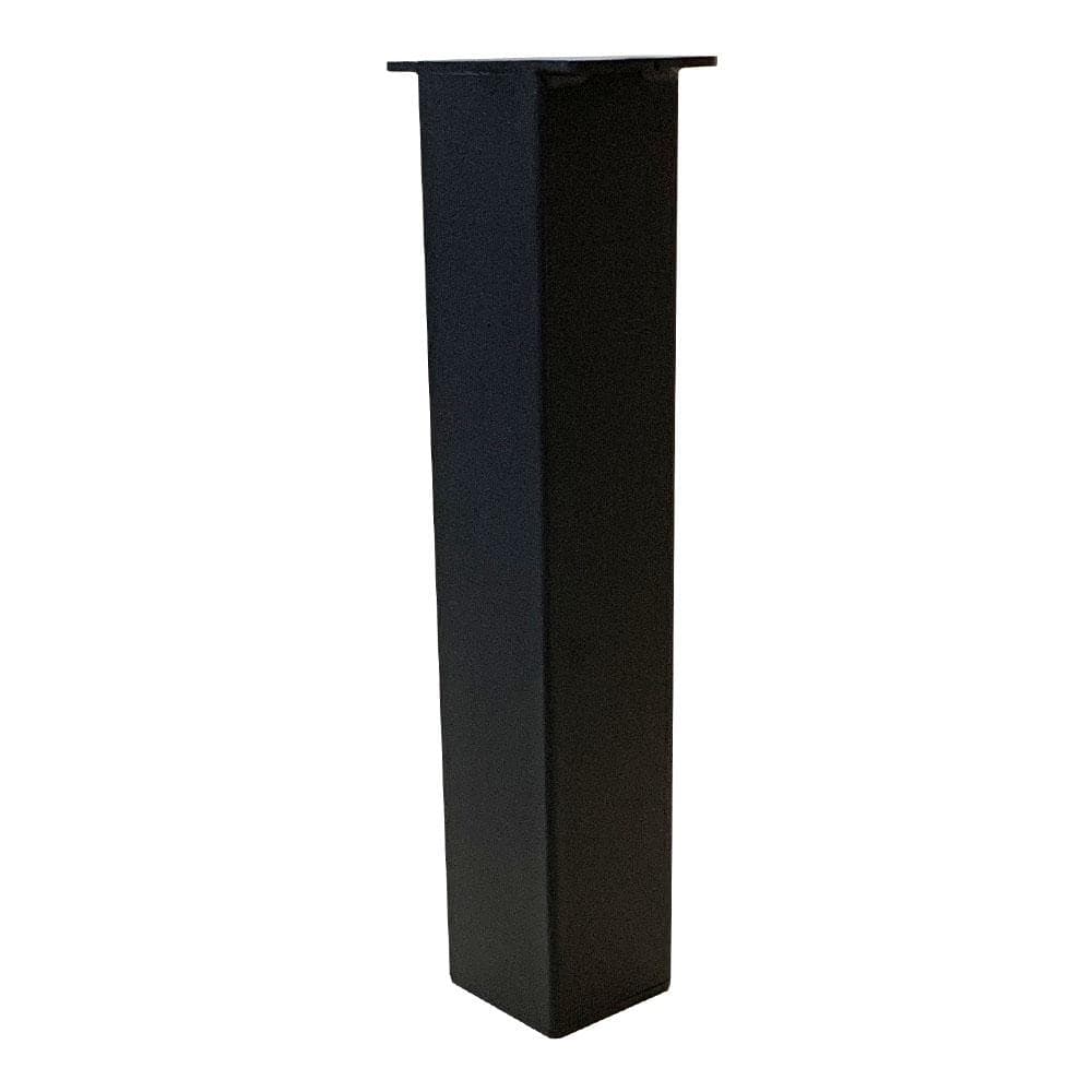 Set stalen rechte tafelpoten zwart vierkant 8 bij 8 cm en hoogte 43 cm  (8 x 8 cm) - 4 stuks