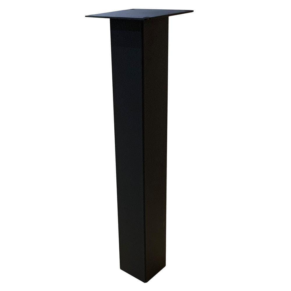 Set stalen rechte tafelpoten zwart vierkant 10 bij 10 cm en hoogte 70 cm  (koker 10 x 10 cm) - 4 stuks