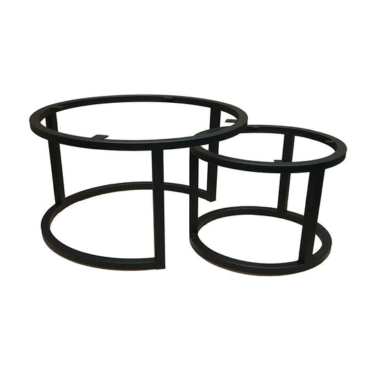 Salonset zwart rond Ø 70 cm, hoogte 37 cm en Ø 80 cm en hoogte 47 cm
