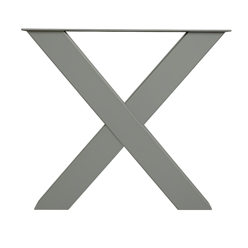 Premium stalen X tafelpoot 76 bij 10 cm en hoogte 72 cm steengrijs (10 x 10 cm)