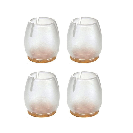 Stoeldop transparant rond Ø 1,4 cm en hoogte 2,5 cm  van kunststof - 4 stuks