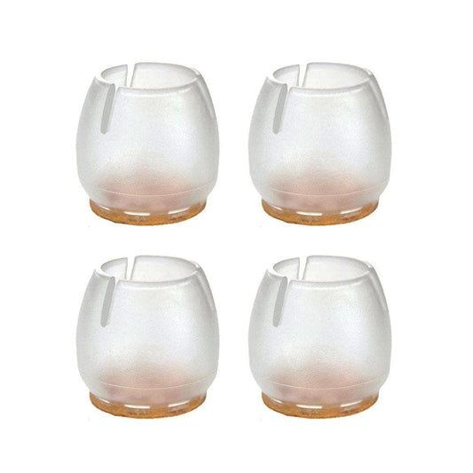 Stoeldop transparant rond Ø 1,8 cm en hoogte 2,5 cm  van kunststof - 4 stuks