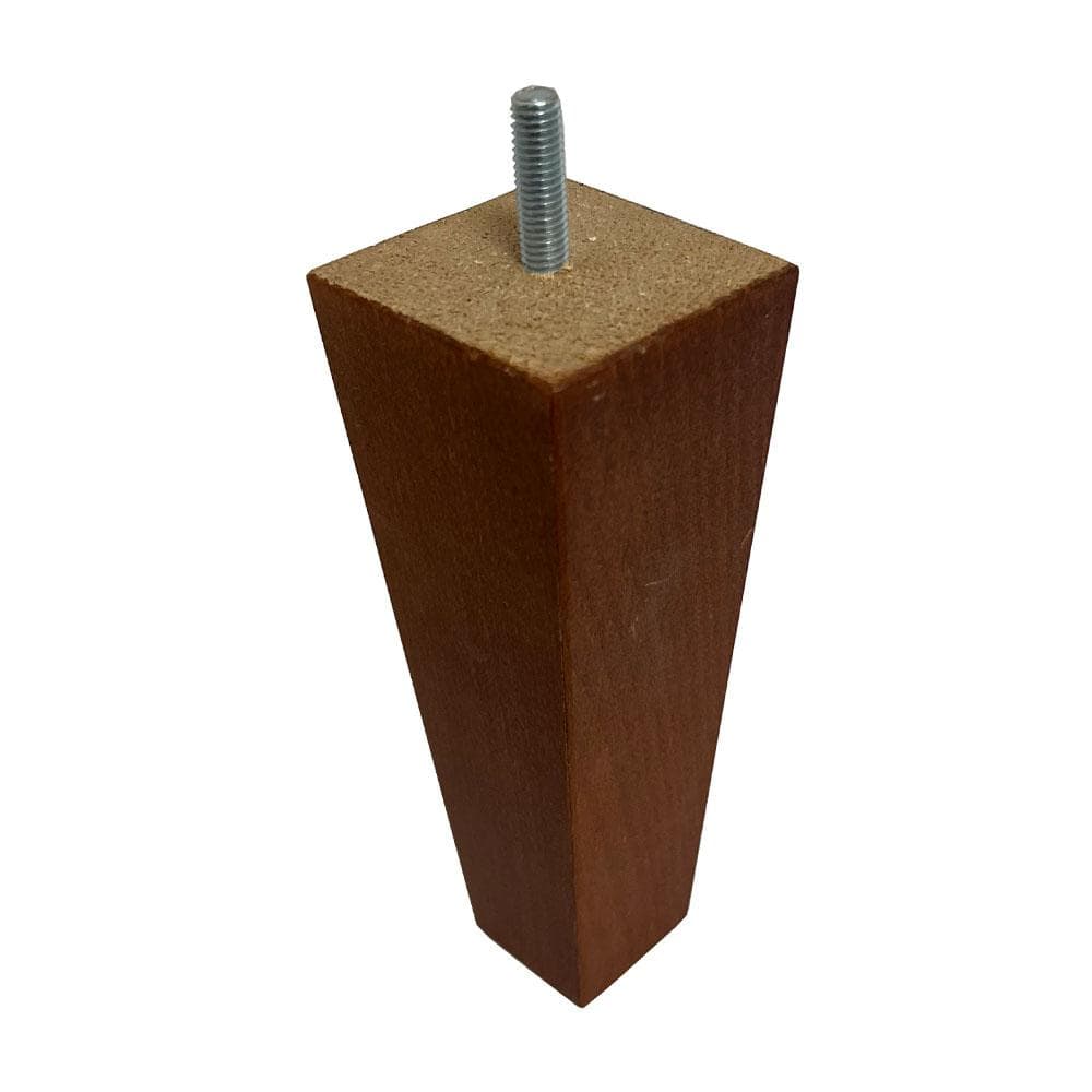 Meubelpoot bruin taps 5,5 bij 5,5 cm en hoogte 16 cm  van massief hout (M8)