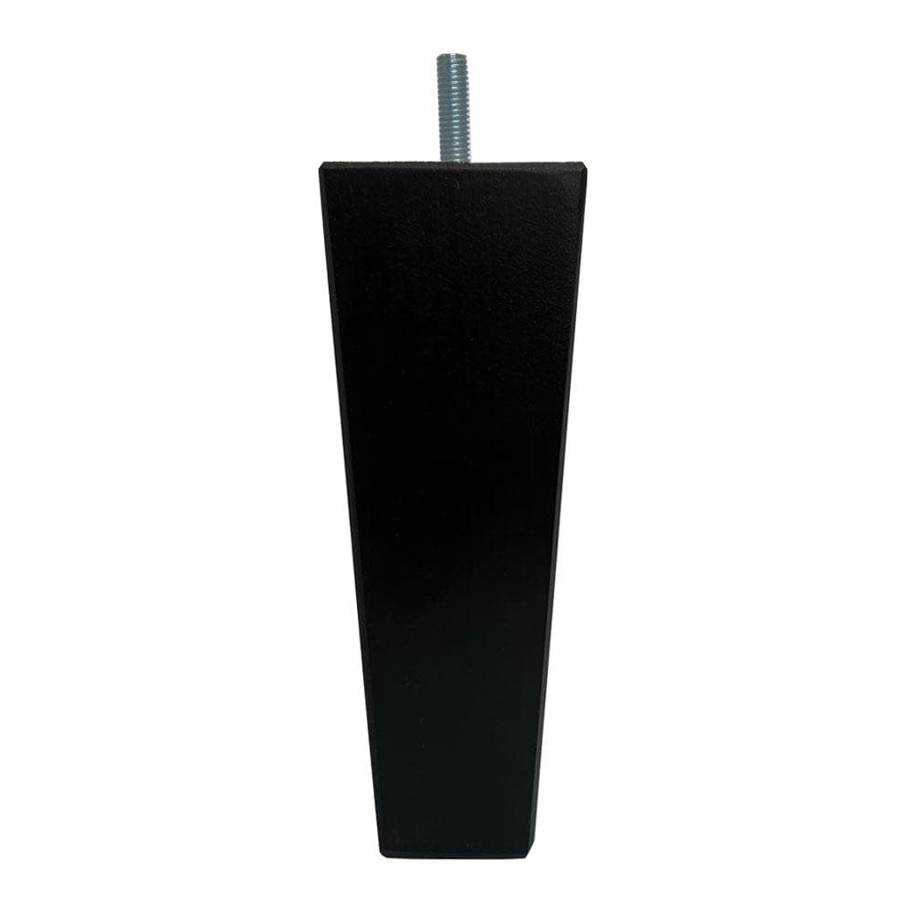 Meubelpoot zwart taps 5,5 bij 5,5 cm en hoogte 16 cm  van massief hout (M8)