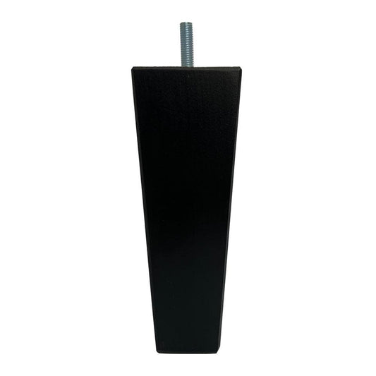 Meubelpoot zwart taps 5,5 bij 5,5 cm en hoogte 16 cm  van massief hout (M8)
