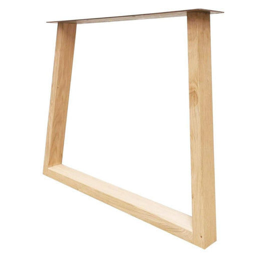 Taps lopende eikenhouten tafelpoot 90 bij 8 cm en hoogte 72 cm (8 x 4 cm)
