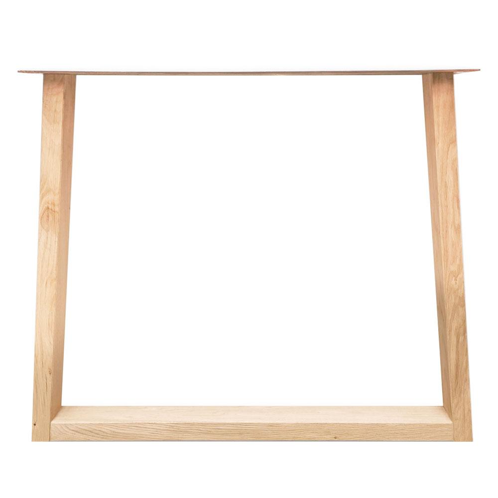 Taps lopende eikenhouten tafelpoot 90 bij 8 cm en hoogte 72 cm (8 x 4 cm)