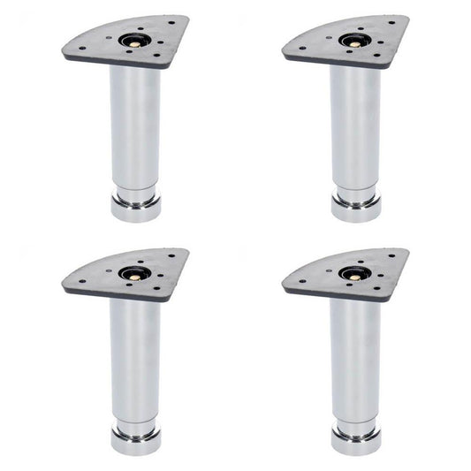 Budget meubelpoot verstelbaar chroom rond Ø 3,5 cm en hoogte 12 cm  van kunststof - 4 stuks