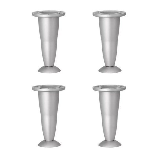 Meubelpoot verstelbaar zilvergrijs rond Ø 7 cm en hoogte 12,5 / 13,5 cm  van kunststof - 4 stuks