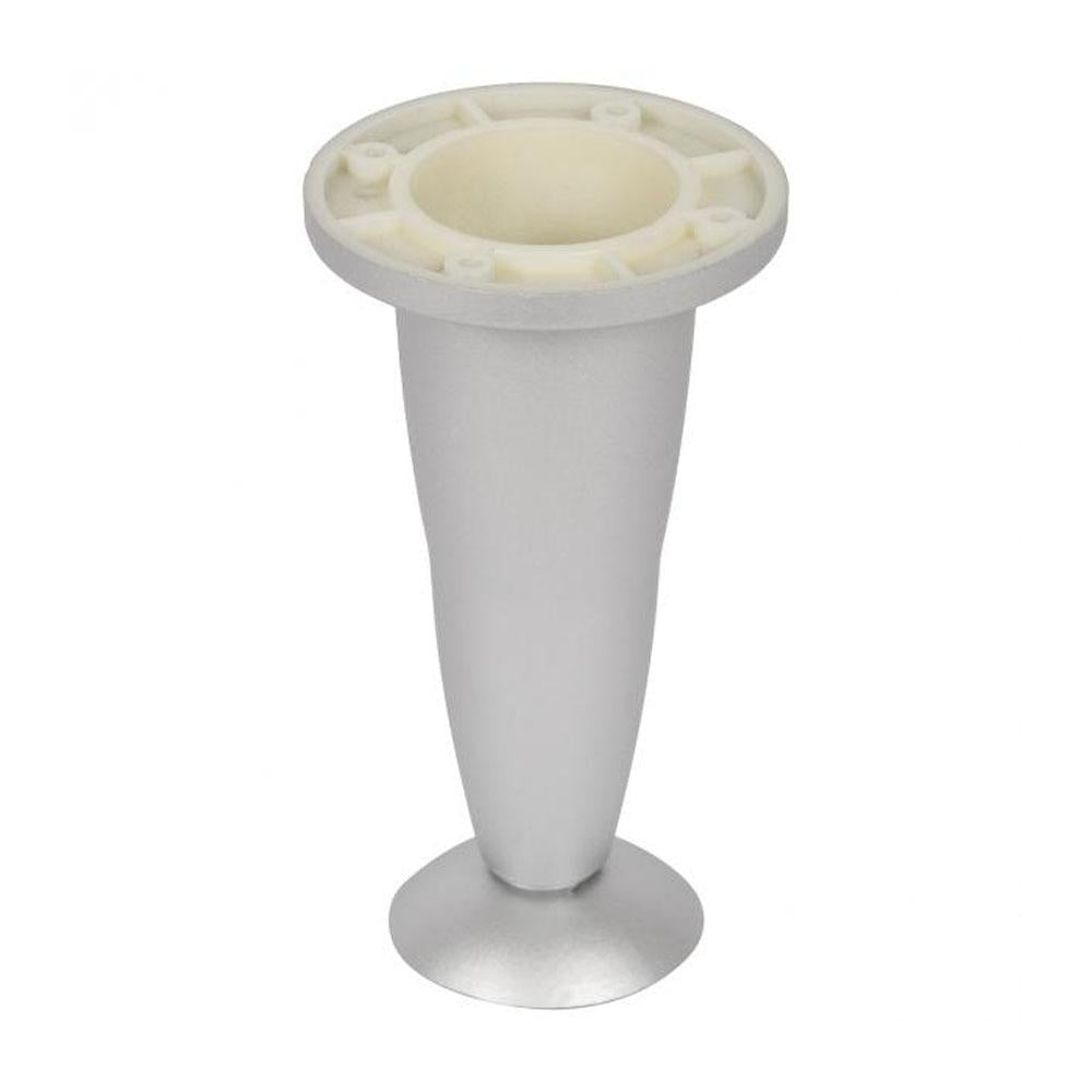 Meubelpoot verstelbaar zilvergrijs rond Ø 7 cm en hoogte 12,5 / 13,5 cm  van kunststof - 4 stuks