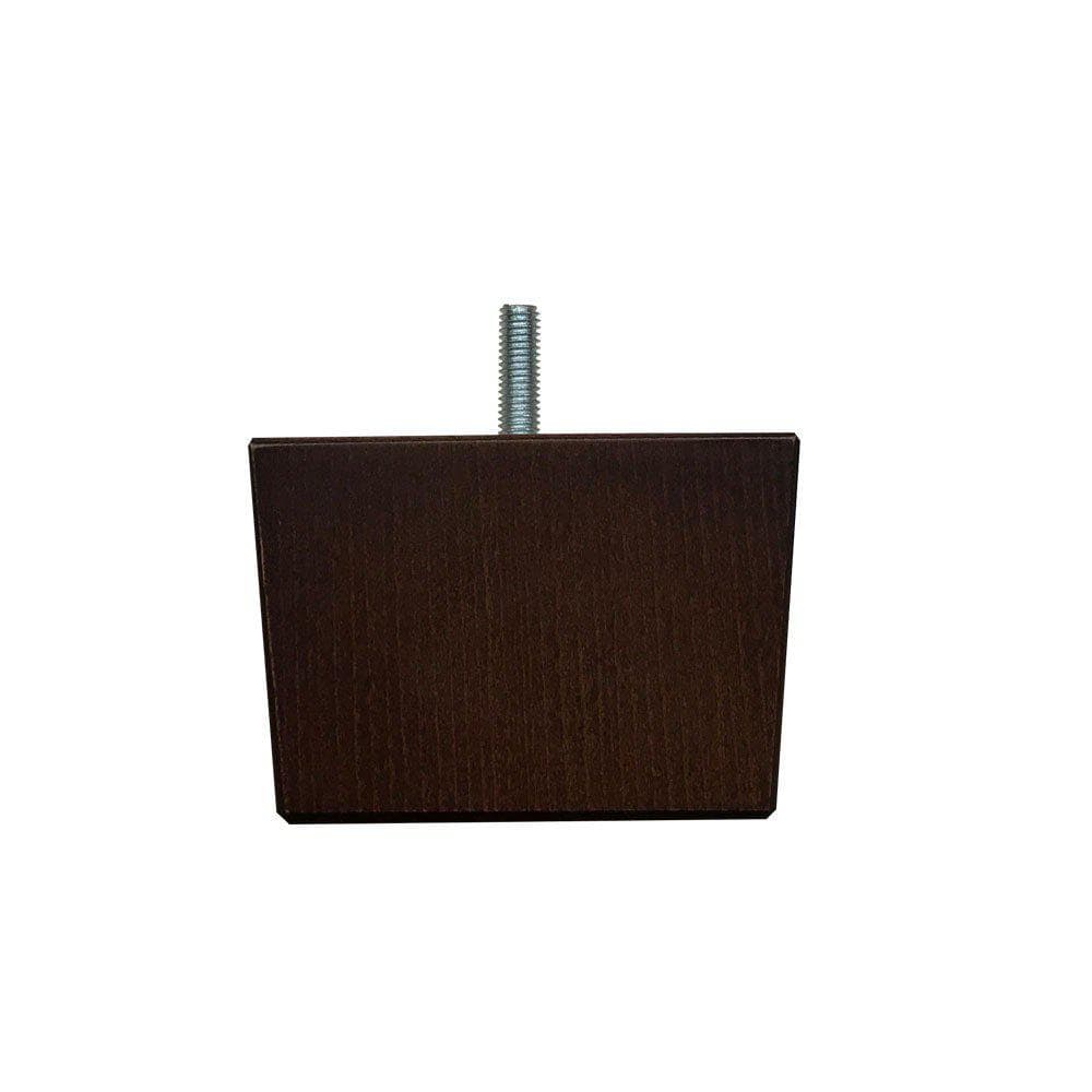 Meubelpoot bruin vierkant 9 bij 9 cm en hoogte 6 cm  van massief hout (M8)
