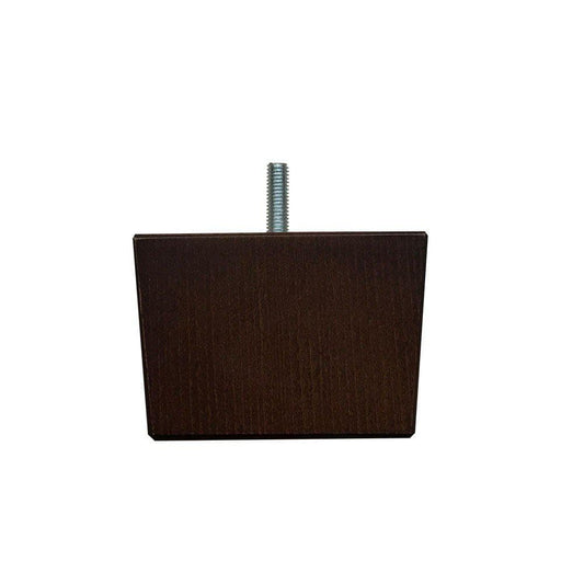 Meubelpoot bruin vierkant 9 bij 9 cm en hoogte 6 cm  van massief hout (M8)