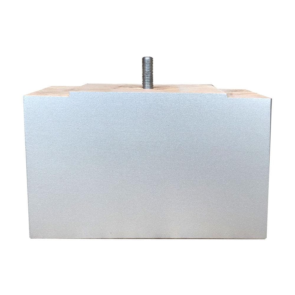 Meubelpoot grijs rechthoek 15 bij 7 cm en hoogte 11 cm  van massief hout (M8)