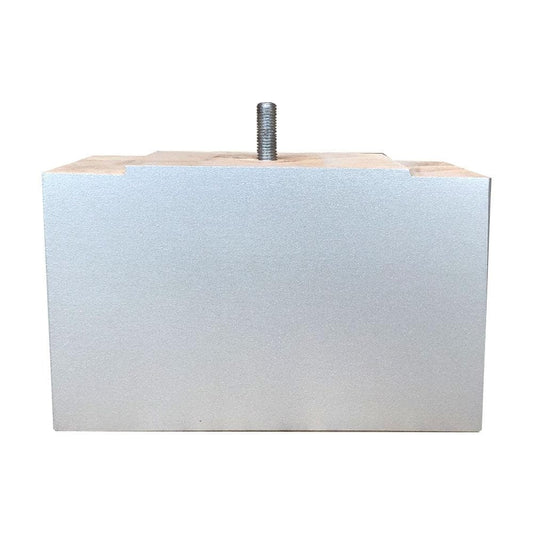 Meubelpoot grijs rechthoek 15 bij 7 cm en hoogte 11 cm  van massief hout (M8)