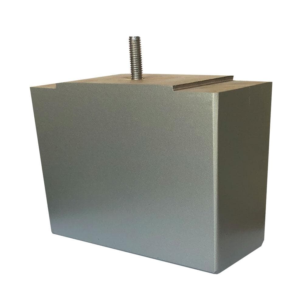 Meubelpoot grijs rechthoek 15 bij 7 cm en hoogte 11 cm  van massief hout (M8)