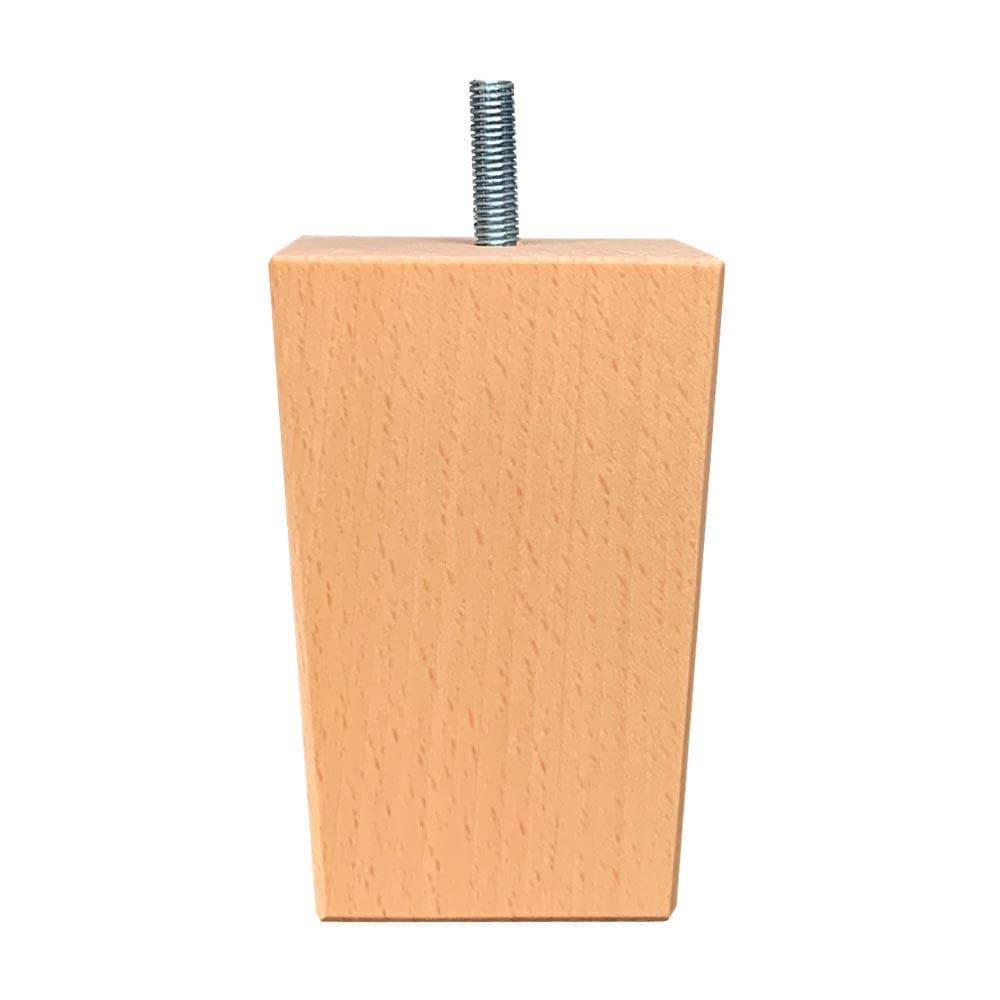 Meubelpoot  vierkant 7 bij 7 cm en hoogte 10 cm  van massief hout (M8)