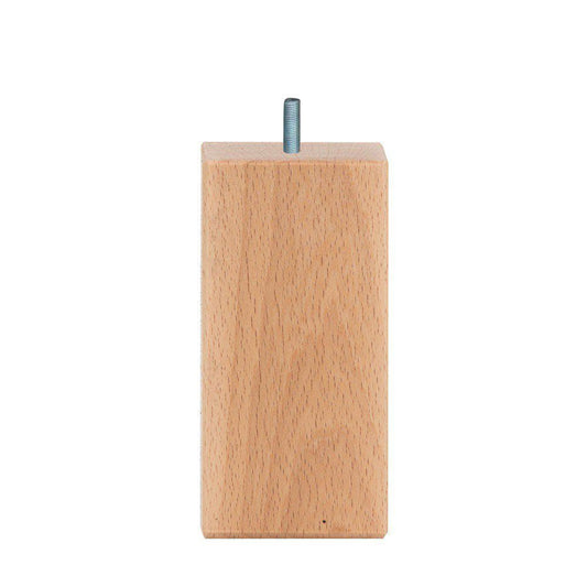 Meubelpoot  vierkant 6 bij 6 cm en hoogte 12 cm  van massief hout (M10)