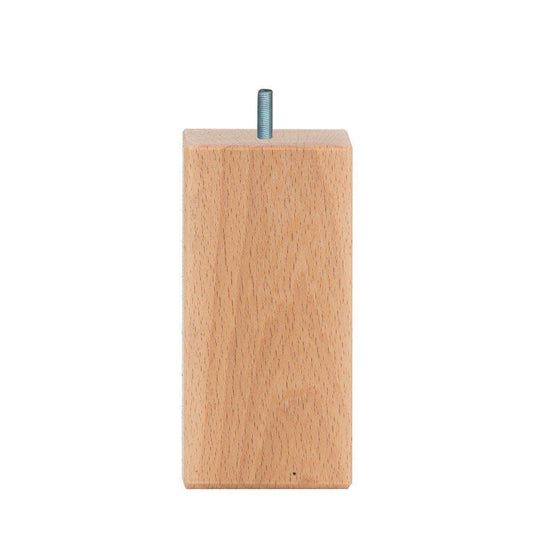 Meubelpoot  vierkant 6 bij 6 cm en hoogte 12 cm  van massief hout (M8)