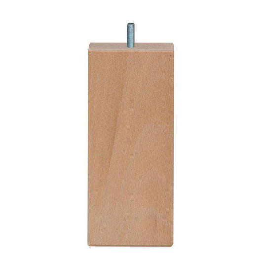 Meubelpoot  vierkant 7 bij 7 cm en hoogte 16 cm  van massief hout (M10)