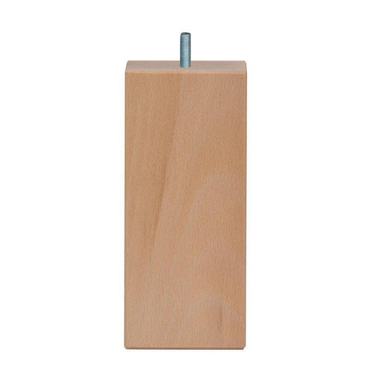 Meubelpoot  vierkant 7 bij 7 cm en hoogte 16 cm  van massief hout (M8)