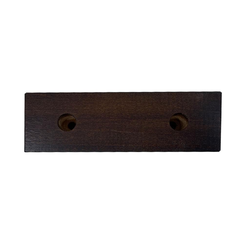 Meubelpoot bruin vierkant 16 bij 4,5 cm en hoogte 5 cm  van massief hout