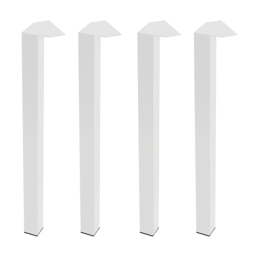 Stalen meubelpoot wit vierkant 5 bij 5 cm en hoogte 72 cm  (5 x 5 cm) - 4 stuks