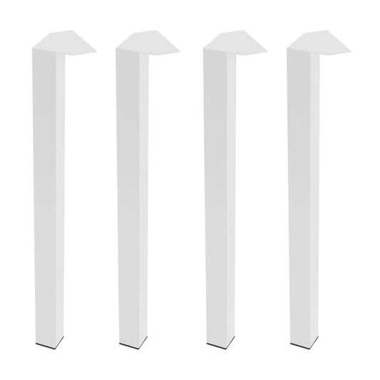 Stalen meubelpoot wit vierkant 5 bij 5 cm en hoogte 72 cm  (5 x 5 cm) - 4 stuks