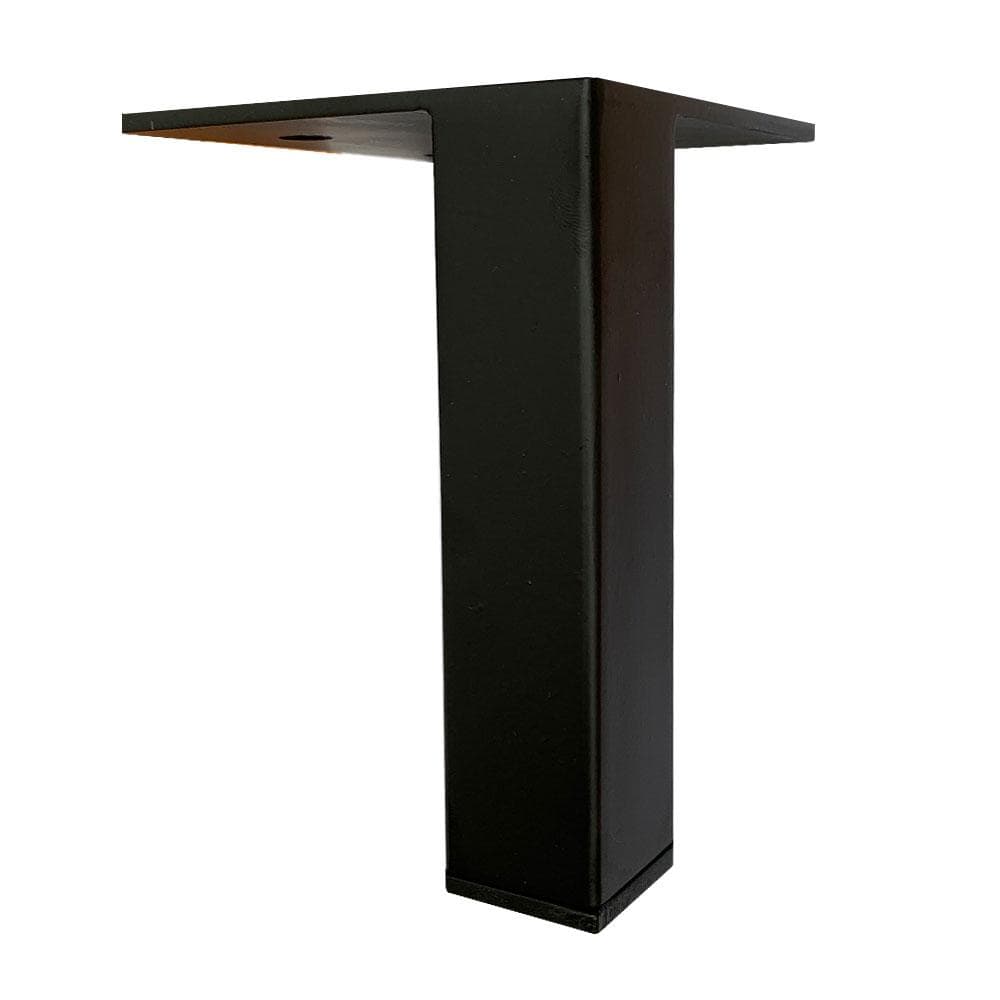 Stalen meubelpoot zwart vierkant 3 bij 3 cm en hoogte 14 cm