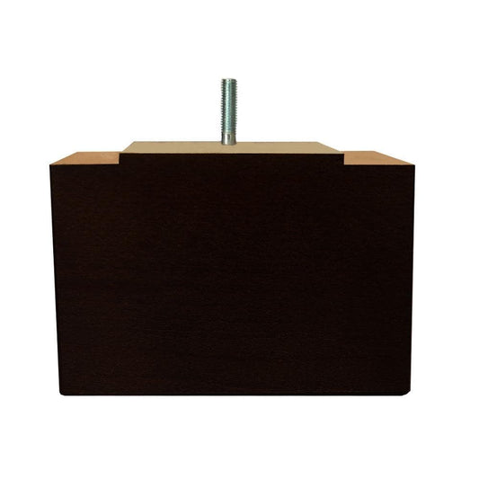 Meubelpoot zwart rechthoek 15 bij 7 cm en hoogte 11 cm  van massief hout (M8)