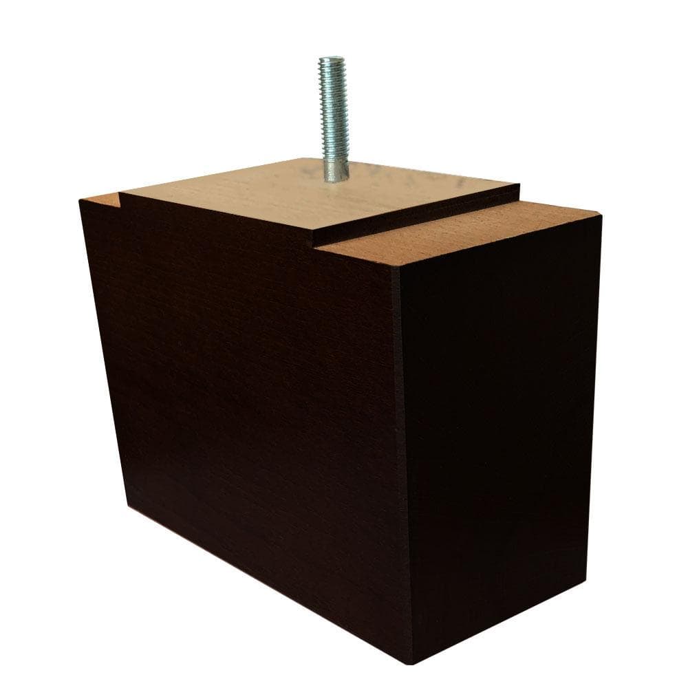 Meubelpoot zwart rechthoek 15 bij 7 cm en hoogte 11 cm  van massief hout (M8)