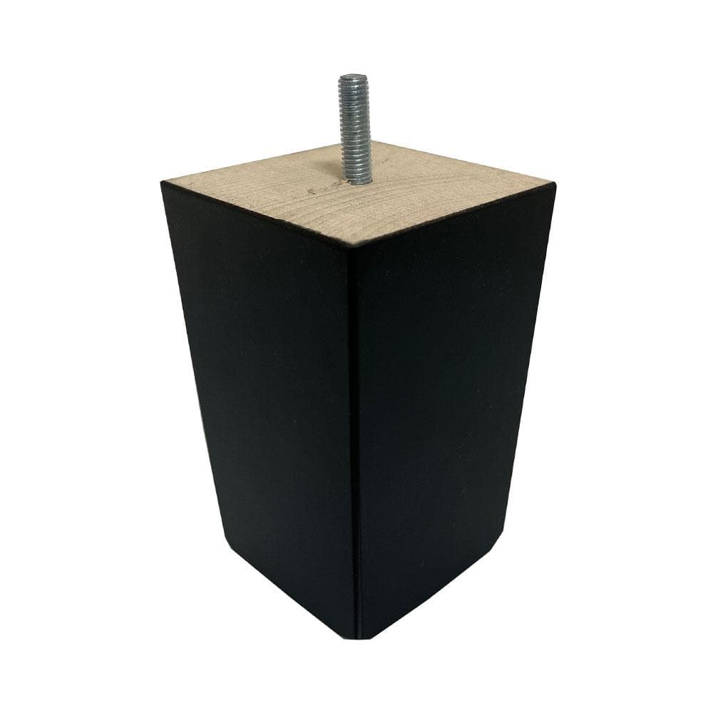 Meubelpoot zwart taps 7,5 bij 7,5 cm en hoogte 11,5 cm  van massief hout (M8)