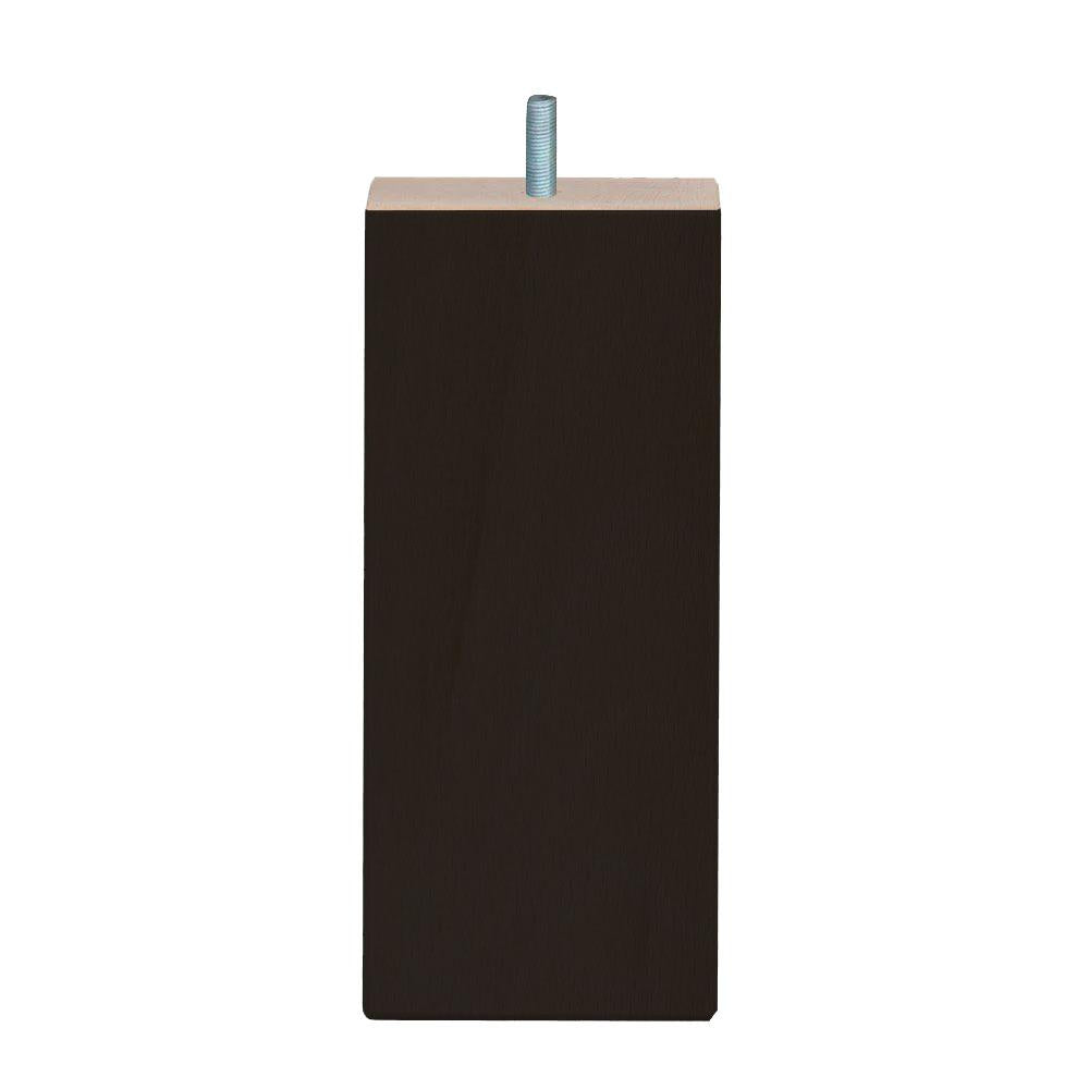 Meubelpoot zwart vierkant 7 bij 7 cm en hoogte 16 cm  van massief hout (M8)