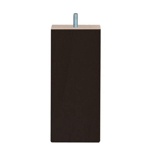Meubelpoot zwart vierkant 7 bij 7 cm en hoogte 16 cm  van massief hout (M8)
